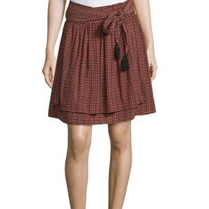 Apiece Apart Baja Tie Skirt – Navy & Burnt Orange – Silk – Size 4